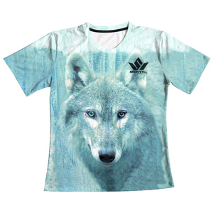 T-shirt pour homme à imprimé loup, manches courtes, col rond, séchage rapide, polyester, coupe classique, décontracté, impression photo - Product Image 2