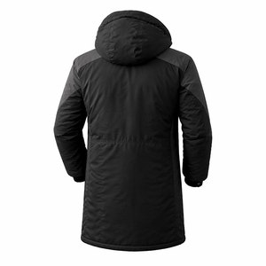 High Quality Swim Parka <b>Jacket</b> <b>Waterproof</b> Windproof Black <b>Grey</b> Long Hooded Coat with Custom Logo for Swimming Team Winter Wear - Product Image 4