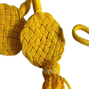 Vente en gros exigence personnalisée 100% fil métallique rond tirage jaune Napoléon Shako chapeaux cordons - Product Image 2