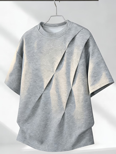 Camiseta informal de hip hop para hombre, talla grande, 260g, 100% algodón, cuello redondo, fabricada en Bangladesh. - Product Image 5