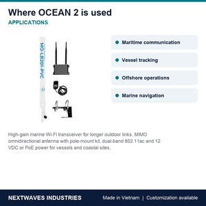 Émetteur-récepteur WiFi marin à gain élevé Nextwaves OCEAN 2 2,4 5,8 GHz 802.11ac MIMO Antenne omnidirectionnelle Kit longue portée - Product Image 2