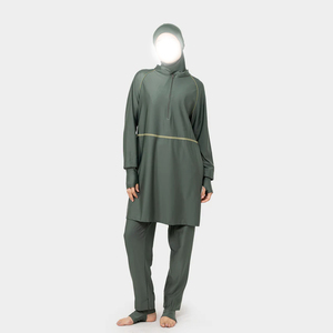 Traje de Baño Burkini Musulmán Modesto para Mujer, Talla Grande, Secado Rápido, Transpirable, Manga Larga, Traje de Baño Islámico para Playa - Product Image 1