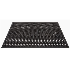 Tapis de rampe noir uni écologique en PET, motif géométrique, avec dos antidérapant en caoutchouc pour zones à fort trafic, cuisine, intérieur et extérieur - Product Image 1