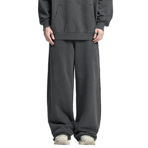 Pantalones Deportivos Casuales con Estampado Personalizado, Pierna Ancha, 100% Algodón, Corte Recto, para Hombres y Mujeres, Estilo Universitario - Product Image 1