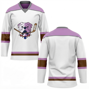 Maillot de hockey sur glace tendance en tissu mesh à séchage rapide, col en V, manches longues, unisexe, pour adultes, avec nom/numéro/joueur, respirant - Product Image 1