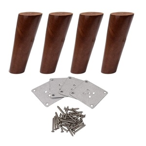 Support de rangement pour couverts en bois, forme conique, coupe transversale, 1 pièce, hauteur 6 pouces, finition bois naturel, base en métal noir, design incliné, fixation par vis - Product Image 2