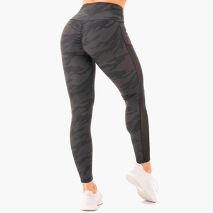 Wholesale Women's Mid Waist <b>Thick</b> <b>Leggings</b> Customizable Color Breathable Knitted Spandex/Nylon Fitness Yoga Gym <b>Leggings</b> - Product Image 4