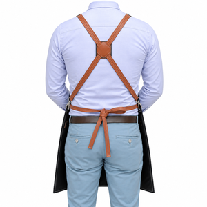 Tablier en cuir élégant pour usage quotidien – Idéal pour barbiers et toilettage d'animaux – Vêtement de travail - Product Image 4