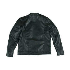 Black Slim Fit Cafe Racer <b>Retro</b> <b>Jacket</b> - Product Image 3