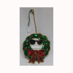 Hermosos Adornos Navideños Colgantes Bordados a Mano con Hilo Dorado, Material de Tela Utilizado para la Decoración del Festival de Ramadán - Product Image 4