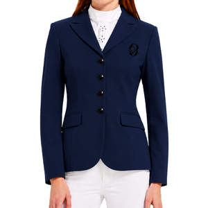 Veste d'équitation bleu marine pour femme, blazer de compétition classique, manteau d'équitation sur mesure, vente en gros, mode - Product Image 1