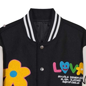 Varsity <b>Jacket</b> <b>Mens</b> Orange <b>White</b> Sleeve Embroidered Letter V Front Button Closure Preppy Style Baseball Softball Varsity <b>Jackets</b> - Product Image 2