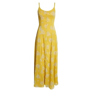 Vestido largo de verano sin mangas con estampado floral para mujer, vestido de verano personalizado con vuelo, vestido modesto para el trabajo. - Product Image 4