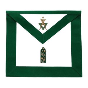 Tablier de Maçonnerie Sentinel Allied Masonic Degrees Blanc avec Bordure Vert Foncé, Broderie Emblème Épée, Personnalisé, Vente en Gros, Régalia Cérémoniel - Product Image 3
