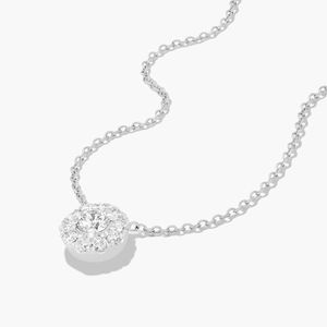 Collier pendentif en diamant de laboratoire certifié IGI, or blanc 14 carats plaqué rhodium, diamant brillant, cadeau de mariage luxueux et raffiné - Product Image 3