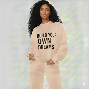 Conjunto de Sudadera Oversize Naranja con Cuello Alto y Pantalones Anchos a Juego para Mujer, con Estampado Gráfico Motivacional, Ropa de Estar por Casa - Product Image 6