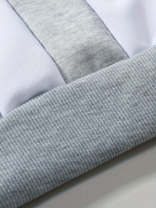 Sweat-shirt à col rond pour homme de qualité supérieure, à blocs de couleur, noir et blanc, à rayures verticales, en molleton de coton, streetwear, mode décontractée - Product Image 6