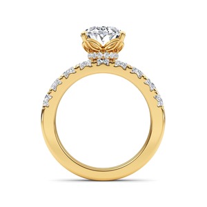 Impresionante Anillo de Compromiso de Oro Rosa de 10K con Diamantes Cultivados en Laboratorio de Corte Oval y Redondo, 3.66 CTW, Joyería Fina de Lujo para Novias - Product Image 6