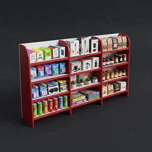 Comptoir de caisse en bois moderne One Tech, hauteur 0,7 m, étagères IMPULSE en bois pour comptoir de caisse de supermarché - Product Image 2
