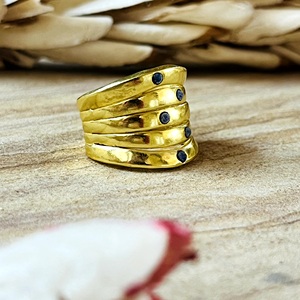 Market Favorite Boho <b>Stacking</b> <b>Rings</b> Brass Lapis Lazuli <b>Ring</b> Women 18k Gold Plated Boho Bands Minimalist <b>Rings</b> Wholesale/OEM/ODM - Product Image 4