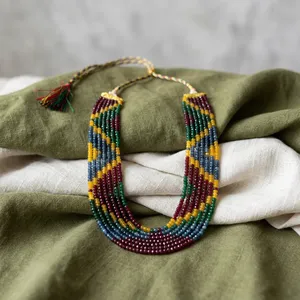 Luxury 7 Layer Multicolor Gemstone Beaded <b>Necklace</b> Handmade <b>Statement</b> <b>Necklace</b> Gold Tone Fashion Jewelry for Women Wedding Party - Product Image 4