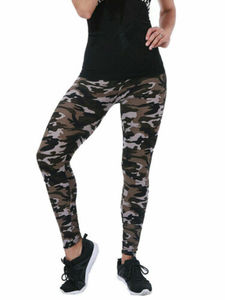 High Waist Camouflage Printed Yoga <b>Leggings</b> Full Length Elastic Waist Four-Way Stretch Women Pants - Product Image 3