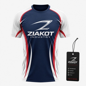 เสื้อยืด ZIAKOT รุ่นใหม่ ออกแบบใหม่สำหรับผู้ชาย สีแดง-กรมท่า-ขาว สำหรับการเล่นกีฬา - Product Image 1
