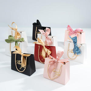 250 GSM Black Luxury Paper <b>Bag</b> with Ribbon Handle for Gifts & Clothing - Product Image 1