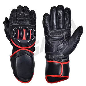 Gants de moto en cuir pleine main de qualité supérieure avec protection du poignet, logo personnalisé, gants de conduite professionnels, imperméables pour sports de plein air - Product Image 1