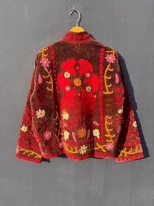 Handcrafted Traditional Luxury Premium Artisanal Embroidered Velvet <b>Jacket</b> Ethnic Winter Wear Full Sleeves High Neck Coat - Product Image 2