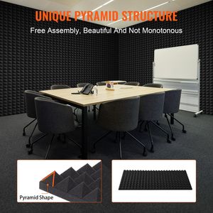 Set di 4 Pannelli Acustici Piramidali 48 X 24 X 2 Pollici, Resistenti al Fuoco, Insonorizzanti, Efficaci per l'Assorbimento del Suono - Product Image 6
