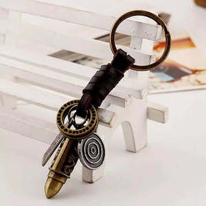 Vintage Alloy Gold Bullet Pendant Necklace with Adjustable Pure Leather Cord for Men & Boys - Product Image 6