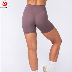 Custom <b>Women's</b> Athletic Long Sleeve <b>Romper</b> Mid Waist Yoga Bodysuit Gym Workout Fitness Apparel OEM Factory Solid Shorts - Product Image 5