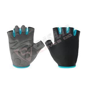 Gants de cyclisme en cuir de qualité supérieure, sur mesure, respirants, à demi-doigts, antidérapants, avec protection en néoprène - Product Image 3