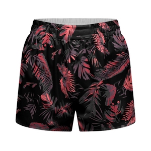 Shorts Deportivos de Poliéster Transpirable con Estampado Floral para Mujer, Cintura Media, Estilo Casual, Diseño con Cintura Elástica - Product Image 1