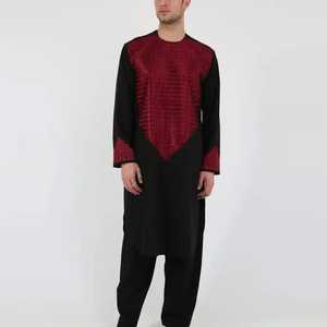 Vêtements masculins de style afghan, kurta brodée au col et aux poignets avec un ensemble de pyjama simple, meilleure édition, vêtements traditionnels afghans pour hommes - Product Image 6
