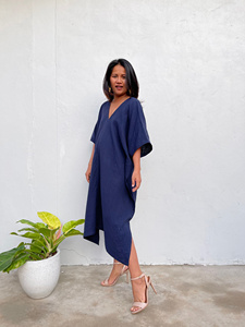 Robe Kaftan en Coton Double Gaze, Style Bohème, Coupe Décontractée, Robe d'Été, Cache-Maillot de Plage, Tenue de Vacances, Coupe Ample à Prix Abordable - Product Image 2