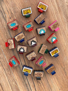 New Arrival Hot Selling Western Stylish Handmade Tooled Engraved Leather <b>Hair</b> <b>Claw</b> Clips Leather <b>Claw</b> <b>Hair</b> Accessories for Women - Product Image 3