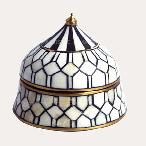 Boîte à bijoux incrustée d'os en métal de meilleure qualité pour emballage de collier de boucles d'oreilles et stockage de bijoux décoratifs pour la maison - Product Image 2