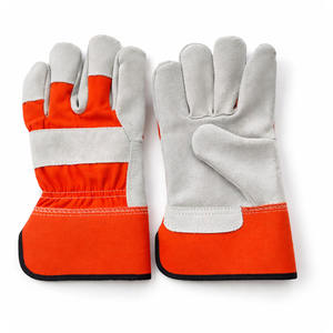 Gants industriels pour la manipulation du bois avec renfort en cuir sur la paume et dos en tissu pour le travail manuel et la production en usine - Product Image 1