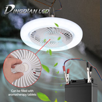 Ventilateur LED 12V avec Clip et Lumière, Double Moteur Silencieux Indépendant, Lampe Anti-Moustiques pour Tente, Camping, Pêche, Marché Nocturne