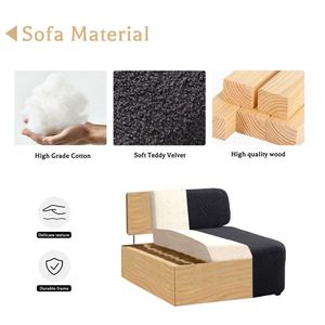 Poltrona da Lettura in Velluto Stile Mid-Century con Cuscini Spessi e Seduta Imbottita per Soggiorno - Product Image 3