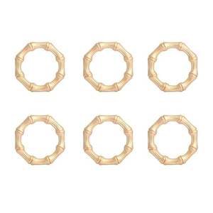 Anneaux de serviette en métal doré et ivoire de qualité supérieure, sculptés, pour mariage et occasions spéciales - Product Image 3