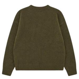 เสื้อสเวตเตอร์ถักสีกากี ผ้าฝ้ายพรีเมียมเนื้อนุ่ม สวมใส่สบาย ทรงหลวม แขนยาว เหมาะสำหรับใส่ลำลองในชีวิตประจำวัน - Product Image 2