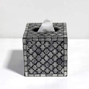 Boîte à mouchoirs en bois multifonctionnelle faite à la main incrustation de nacre Design moderne durable et écologique pour hôtel - Product Image 6