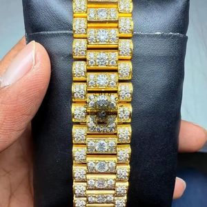 Splendid Gift Jewelry Luxury Diamond <b>Watch</b> Silver Moissanite <b>Case</b> Sapphire Crystal Dial Analog ETA Movement 10m Water Resistant - Product Image 3