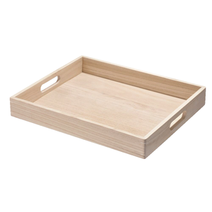 Plateau en bois naturel avec poignée en métal, taille personnalisée, plateau de rangement pour fruits, pour la cuisine, la maison, l'hôtel, la table, plateau de service - Product Image 3