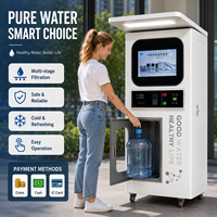Máquina Expendedora de Agua Inteligente con Luz LED, Funcionamiento Automático 24 Horas, Múltiples Filtros, Monedas, Código QR, Estación de Agua Purificada para Negocios