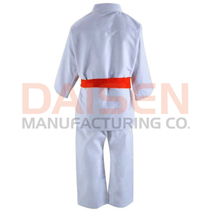 White Karate Gi Uniform Children Unisex 100 Cotton Durable Regular Fit Plain Dyed Style <b>Red</b> <b>Belt</b> Included - Product Image 4