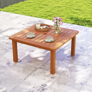 Tavolino da Caffè da Esterno con Foro per Ombrellone, Finitura in Olio di Teak - Product Image 2